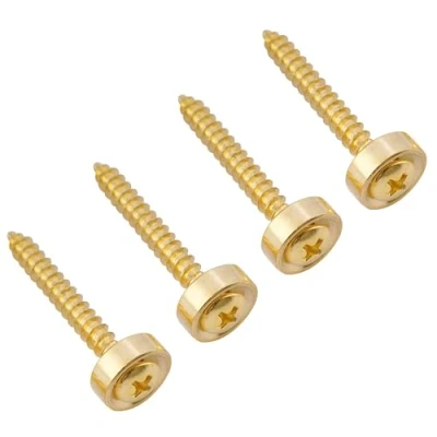 Abbildung von Musiclily Gitarren Halsbefestigungs Buchsen Muffen mit Schrauben Neck Joint Bushings Ferrule Bolt für E Gitarre und Bass,Gold(4 Stück ）