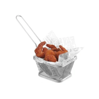 Abbildung von HENDI Servier Frittierkorb 10,5 x 9 6 cm Edelstahl stapelbar klein Gastro Pommes, Mini kaufen