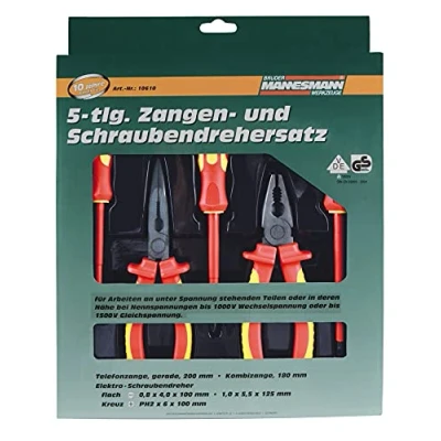 Abbildung von Brüder Mannesmann M10610 VDE Zangensatz 5 Teile
