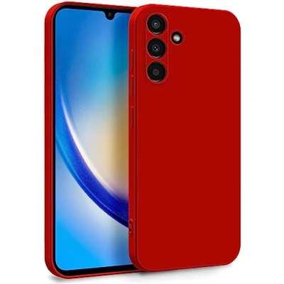 Abbildung von MyGadget Hülle für Samsung Galaxy A34 5G Zweilagige Handyhülle mit Kameraschutz Cover Innenfutter &amp; Silikon außen Rot