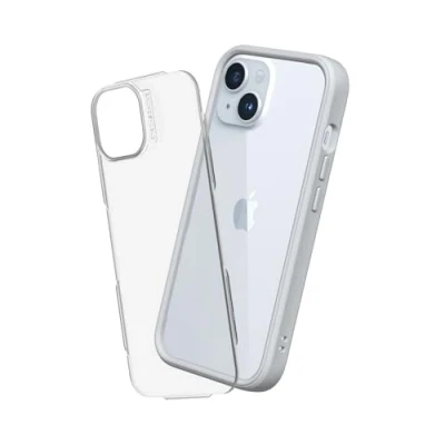 Abbildung von RhinoShield Modulares Case kompatibel mit [iPhone 15] Mod NX Anpassbare &amp; stoßdämpfende Schutzhülle im schlanken Design 3.5 Meter Fallschutz Platinum Grau