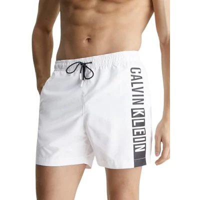 Abbildung von Calvin Klein Herren Badehose Medium Drawstring Graphic Lang, Weiß (Pvh Classic White), XXL