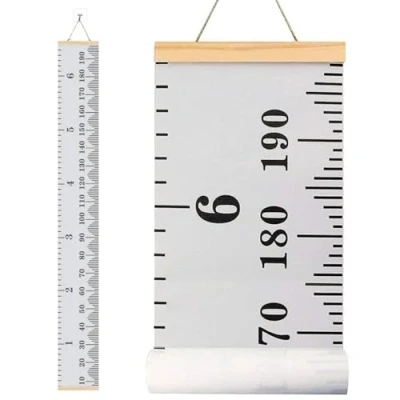 Abbildung von WAIZHIUA Messlatte Kinder, Größenmesser Kinder Kinderzimmer, Baby Höhe Diagramm, Aufrollbare Wandbehang Höhenmesser Kindergarten für Kinderzimmer Dekoration 200cm x 20cm