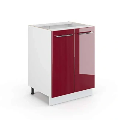 Abbildung von Vicco Unterschrank Fame Line, Bordeaux Hochglanz/Weiß, 60 cm ohne Arbeitsplatte