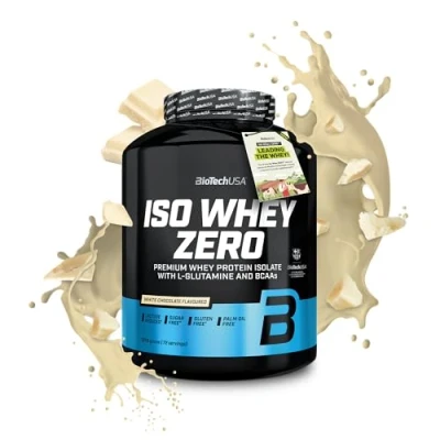 Abbildung von BioTechUSA Iso Whey Zero Premium Protein Isolate Grass Fed Enzyme Free Sugar and Gluten free, 1816g, WeißeSchokolade