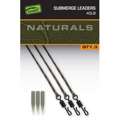 Abbildung von Fox Naturals Submerged Leaders 40lb (3 stuks) Karpfen Vorfächer