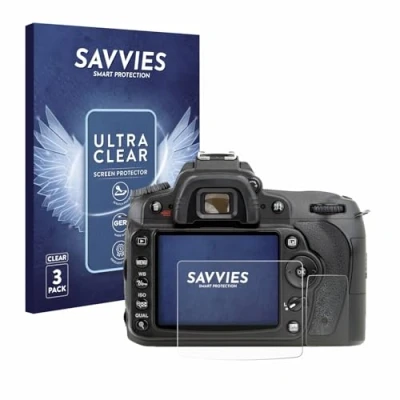 Abbildung von Savvies 6 Stück Schutzfolie für Nikon D90 Displayschutz Folie Ultra Transparent