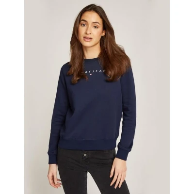 Abbildung von Tommy Jeans Essential LOGO CREW NECK Sweatshirt, Damen, Größe: 4XL, Dark night navy