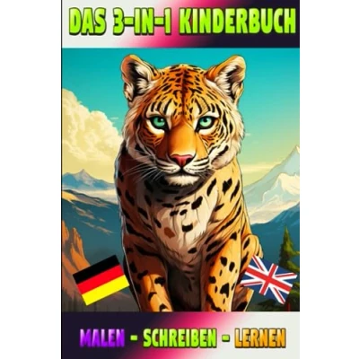 Abbildung von Mein tierisch zweisprachiges Malbuch 50 Tiermotive zum Ausmalen, Sprache lernen und schreiben üben Edition deutsch englisch für Kinder als auch Erwachsene Tiere