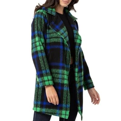 Abbildung von Cipo &amp; Baxx Damen Jacke Mantel Kariert Übergangs Freizeitjacke WJ220 Grün S