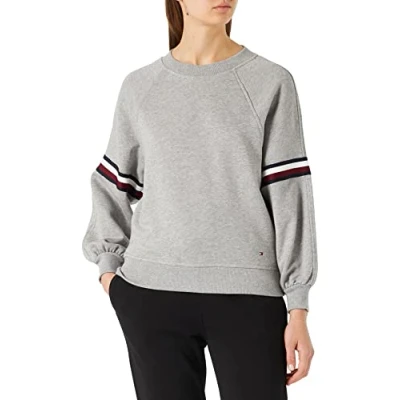 Abbildung von Tommy Hilfiger Damen Sweatshirt ohne Kapuze, Grau (Light Grey Heather), XL
