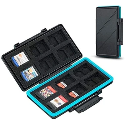 Abbildung von 36 Steckplätze Speicherkarten Etui Tasche Aufbewahrung für 24 Micro SD SDXC SDHC + 12 Nintendo Switch Spielkarten (NS Karte), Wasserdicht Schutzbox Tragetasche Karten Case Box