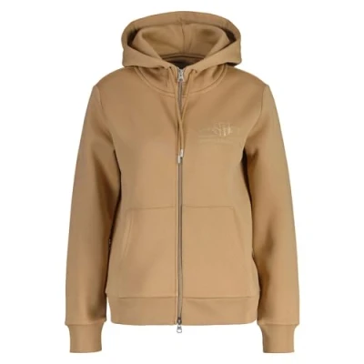 Abbildung von GANT Damen REG Tonal Shield Zip Hoodie Kapuzenpullover, Caramel BEIGE, 36