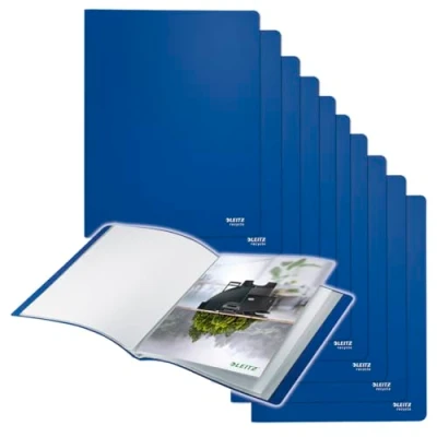 Abbildung von Leitz Recycle Sichtbuch A4, 10er Pack, Mit 40 Fächern für die Dokumentenablage, Premium Qualität, 100 % recycelbar, Umweltfreundlich, Serie, Blau, 46770035