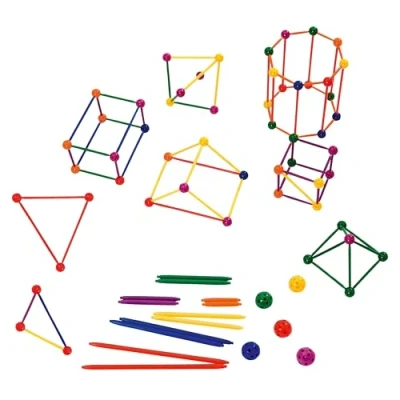 Abbildung von Betzold Lernspielzeug Geometrie Steckbaukasten 330 Bauteile Mathematik Grundschule