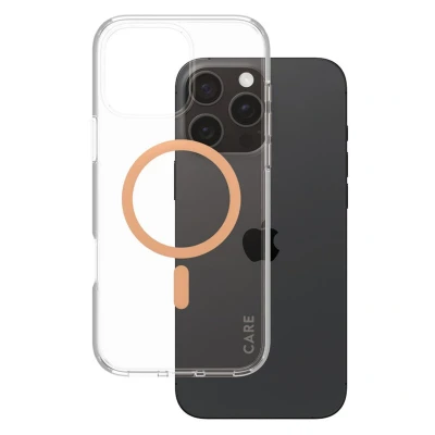 Abbildung von Apple iPhone 16 Pro Max Hülle MagSafe Recycelter Kunststoff PanzerGlass Hard Case/Backcover Handyhülle Orange Shockproof/Stoßfest