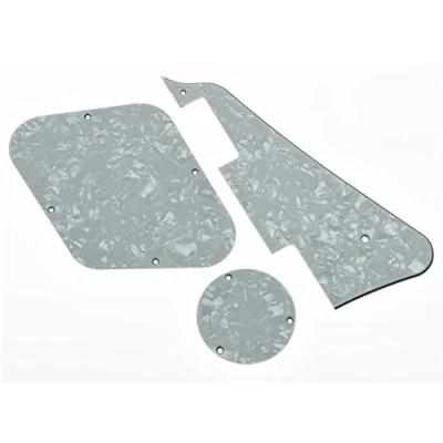 Abbildung von KAISH White Pearl LP Pickguard &amp; Rückplatte Schalter Platte Hohlraumabdeckungen für Gibson Les Paul
