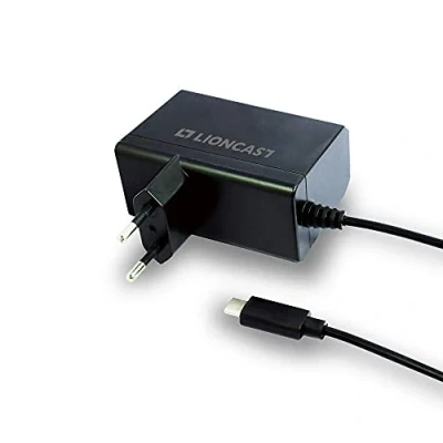 Abbildung von Lioncast Netzteil für Nintendo Switch/Switch Lite mit 1,8m Ladekabel Ladegerät 15V via USB C (Controller Pro, Handheld, TV Modus), lädt wie Original Netzteil/zum Laden &amp; Spielen