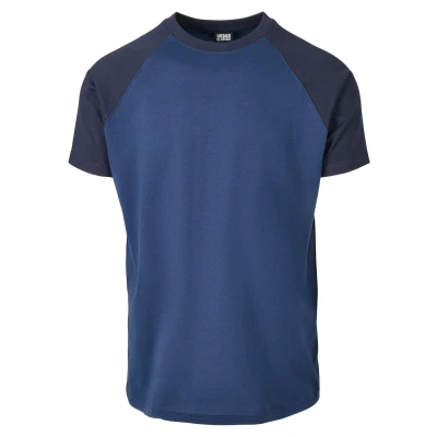 Abbildung von Urban Classics Raglan Contrast Tshirt print, Herren, Größe: Medium, Darkblue