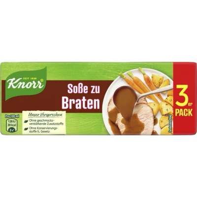 Abbildung von Knorr Soße zu Braten leckere dunkle natürlich ohne geschmacksverstärkende Zusatzstoffe 3er Pack