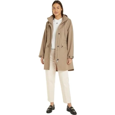 Abbildung von Tommy Hilfiger Parka &quot;ESSENTIAL COTTON BLEND PARKA&quot;, mit Kapuze, Sturmriegel hinten