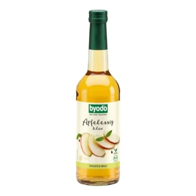 Abbildung von Bio Apfelessig 500ml Byodo naturrein, ungefiltert &amp; nicht pasteurisiert, Zertifiziert Bio, Vegan, Ideal für Dressings und Marinaden