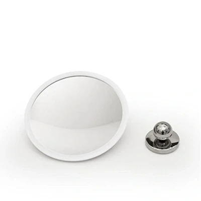 Abbildung von bosign Detachable Make up Mirror X10. AirMirror Plus. Hidden Suction Cup Fitting. Magnetic Fastener. White. ø 16,5 cm, 3 cm Depth. Glass. Silicone