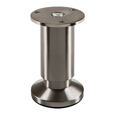 Abbildung von Möbelfuß TERRA Höhe 100 mm Edelstahloptik gebürstet Schrankbein höhenverstellbar bis max. 15 mm, belastbar 250 kg von SOTECH