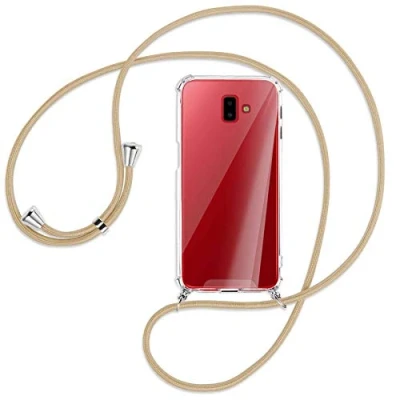 Abbildung von mtb more energy Handykette kompatibel mit Samsung Galaxy J6 Plus, J6+ 2018 (SM J610, 6.0&#039;&#039;) Caramel Smartphone Hülle zum Umhängen Anti Shock Full TPU Case