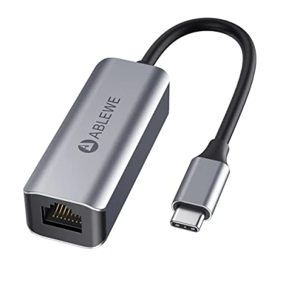 Abbildung von ABLEWE USB C zu Ethernet Adapter, Type auf RJ45 Gigabit LAN Netzwerkadapter 1000 Mbps für Windows 10, 8.1, 8, 7, Vista, XP; Chromebook Pixel; Linux; MacBook Air; Mac OS 10.6 und höher