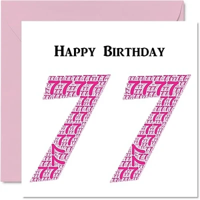 Abbildung von lustige Geburtstagskarte zum 77. Geburtstag für Frau Shapecloud Happy Birthday Karte Vater, Mutter, Großvater, Oma, Onkel, Tante, 145 mm x Grußkarten,