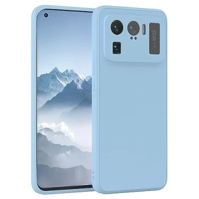 Abbildung von EAZY Case Silikonhülle für Xiaomi Mi 11 Ultra Hülle Silikon Blau weich stoßfeste Handyhülle Schutzhülle mit Kameraschutz Dünn Premium Schutz Cover TPU Phone Bumper in Hellblau
