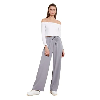 Abbildung von Trendyol Women&#039;s Breite Hose Pants, Grau, 34