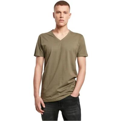 Abbildung von Build Your Brand Mens BY006 Light V Neck T Shirt, Olive, 4XL