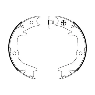Abbildung von HELLA 8DA 355 050 631 Handbremsbeläge ohne Handbremshebel MITSUBISHI: GALANT 6, Eclipse 2, III Spyder
