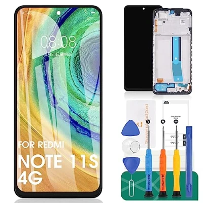 Abbildung von SRJTEK für Xiaomi Redmi Note 11S 4G Bildschirm Ersatz LCD Display Touchscreen Digitizer Assembly RMX3231 Reparatursets (schwarz)