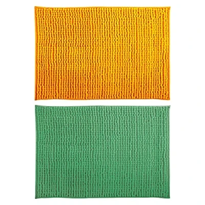 Abbildung von MSV 2er Set Badteppich Oruga aus Polyester, 40 x 60 cm, grün Safran