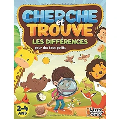 Abbildung von Cherche et trouve des tout petits: les différences ! Jeux d&#039;éveil pour améliorer la concentration l&#039;attention enfants de 2 ans 3 4