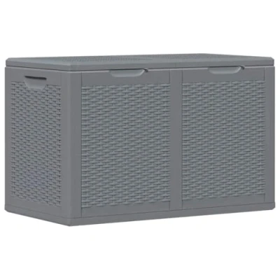 Abbildung von vidaXL Garten Aufbewahrungsbox Kissenbox Auflagenbox Gartenbox Gartentruhe Kissentruhe Gerätetruhe Kiste Box Mehrzwecktruhe 180L Grau PP Rattan