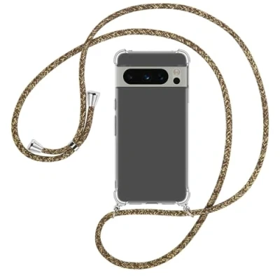 Abbildung von mtb more energy® Handykette kompatibel mit Google Pixel 8 Pro Natural Smartphone Hülle zum Umhängen Anti Shock Full TPU Case