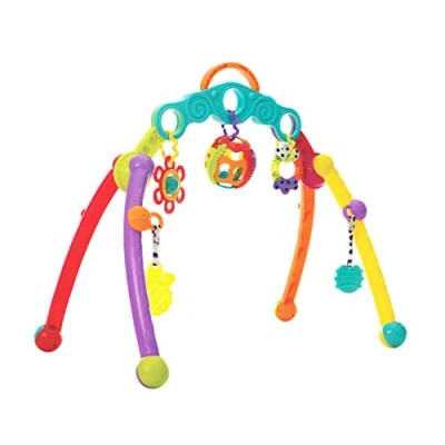 Abbildung von Playgro 40173 Fold and Go Activity Spielbogen, klappbar, Blau/Bunt, 1 Stück (1er Pack)