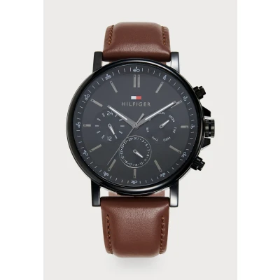 Abbildung von Tommy Hilfiger Multifunktionsuhr TYSON 1710704, Quarzuhr, Armbanduhr, Herrenuhr, Lederarmband, analog