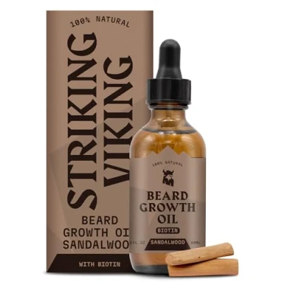 Abbildung von Striking Viking Bartwuchsöl mit Biotin (Sandalwood 2 Oz)