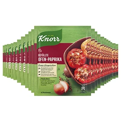 Abbildung von Knorr Fix Würzmischung Gefüllte Ofen Paprika für ein leckeres Ofengericht ohne geschmacksverstärkende Zusatzstoffe und Farbstoffe 21x 43 g