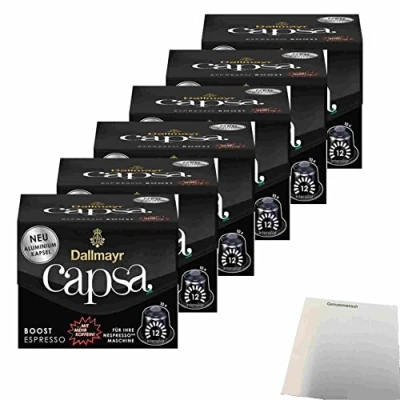 Abbildung von Dallmayr Capsa Espresso Boost 6er Pack (6x56g Packung) + usy Block
