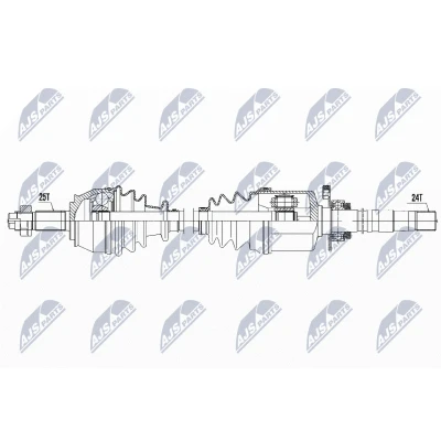 Abbildung von NTY NPW FT 020 Antriebswelle Vorderachse rechts, 905 FIAT: Grande Punto Schrägheck, Evo Idea, LANCIA: Ypsilon II, Musa