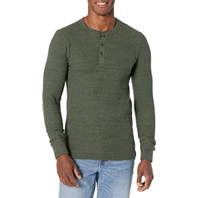Abbildung von Amazon Essentials Herren Langärmeliges Waffel Henley, Normale Passform, Olivenheide, XL