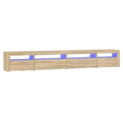 Abbildung von vidaXL TV Schrank mit LED Leuchten Lowboard Möbel Tisch Board Sideboard Fernsehtisch Fernsehschrank HiFi Sonoma Eiche 270x35x40cm