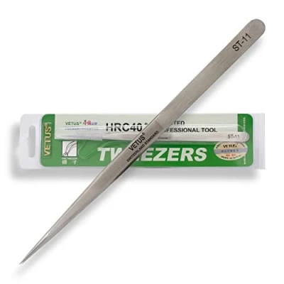Abbildung von P Beauty Cosmetic Accessories VETUS Wimpern Pinzette für die Wimpernverlängerung ST 11 Ideal geeignet Einzelwimpern &amp; Volumentechnik Inklusive Schutzkappe (ST 11)