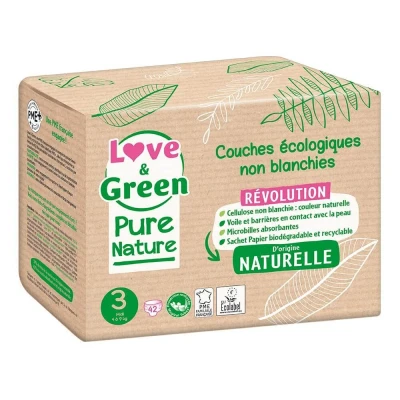 Abbildung von Love &amp; Green Pure Nature Ökologische Windeln, 42 Größe 3 Midi (4 bis 9 kg)